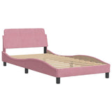 Vidaxl bedframe met hoofdeinde dover 100x200 cm fluweel roze