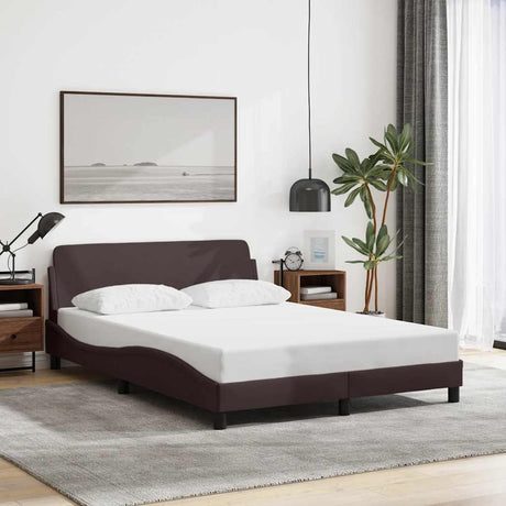 Vidaxl bedframe dover 120x200 cm stof donkerbruin