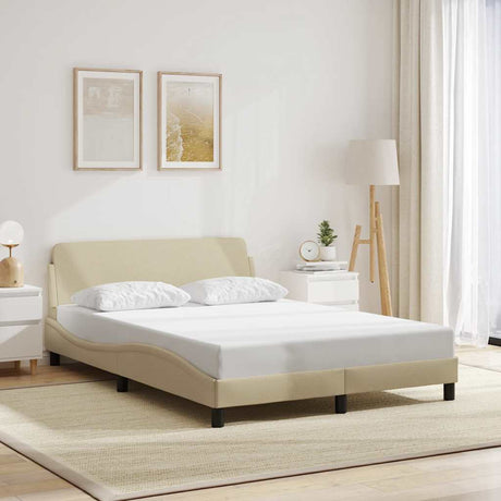 Vidaxl bedframe dover 120x200 cm stof crèmekleurig