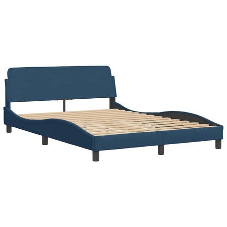 Vidaxl bedframe met hoofdeinde dover 120x200 cm stof blauw