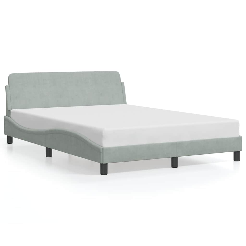 Vidaxl bedframe dover 120x200 cm fluweel lichtgrijs