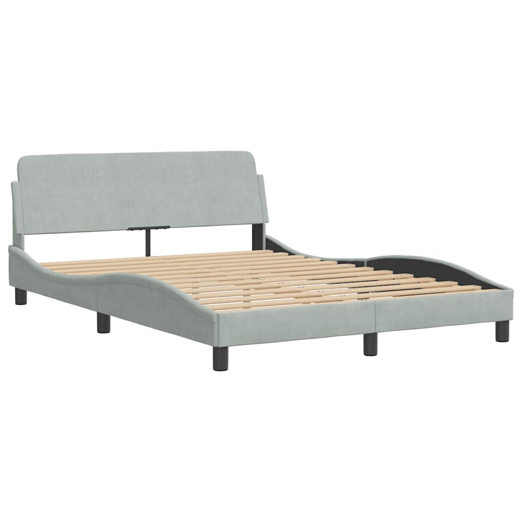 Vidaxl bedframe dover 120x200 cm fluweel lichtgrijs
