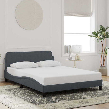 Vidaxl bedframe dover 120x200 cm fluweel donkergrijs