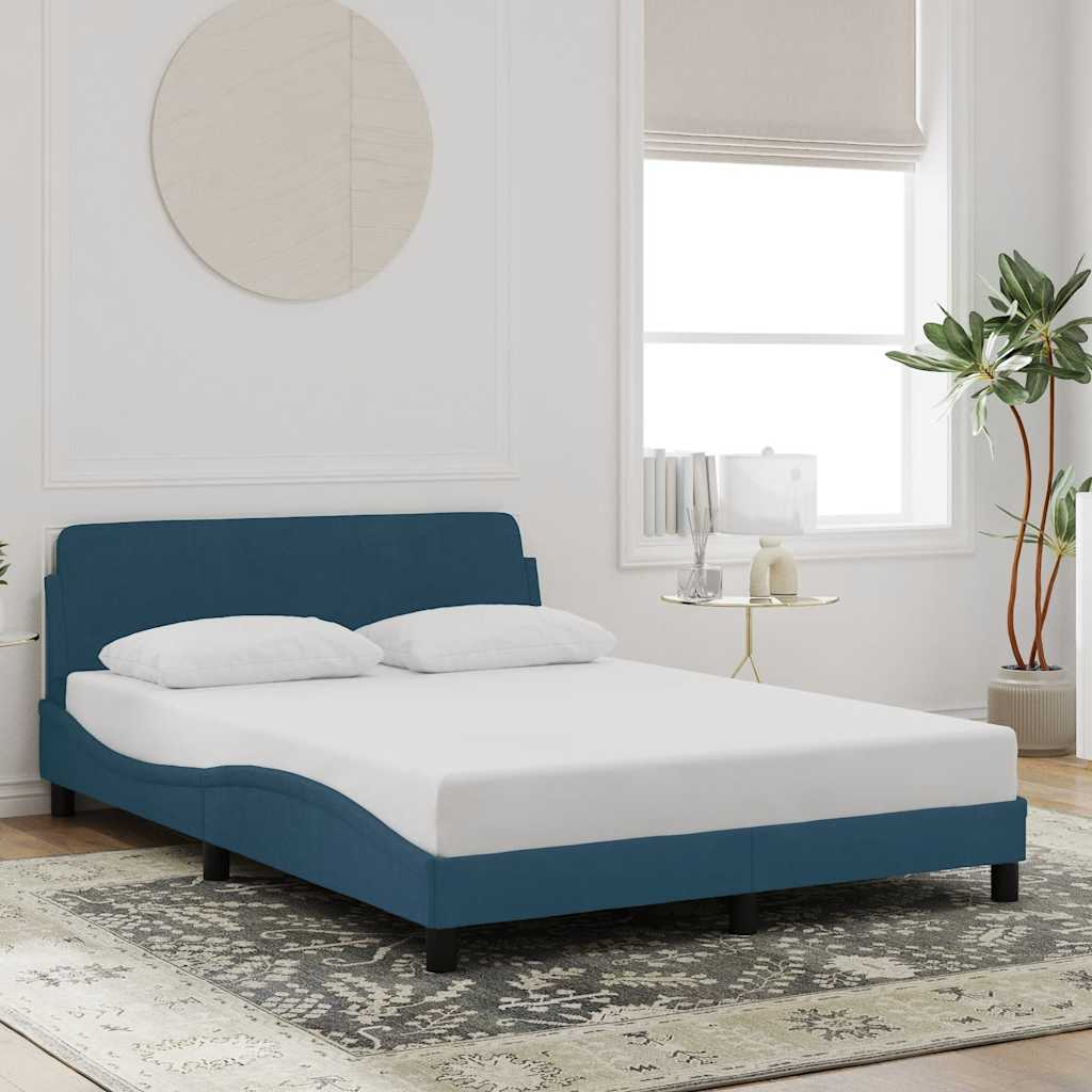 Vidaxl bedframe met hoofdeinde dover fluweel blauw 120x200 cm