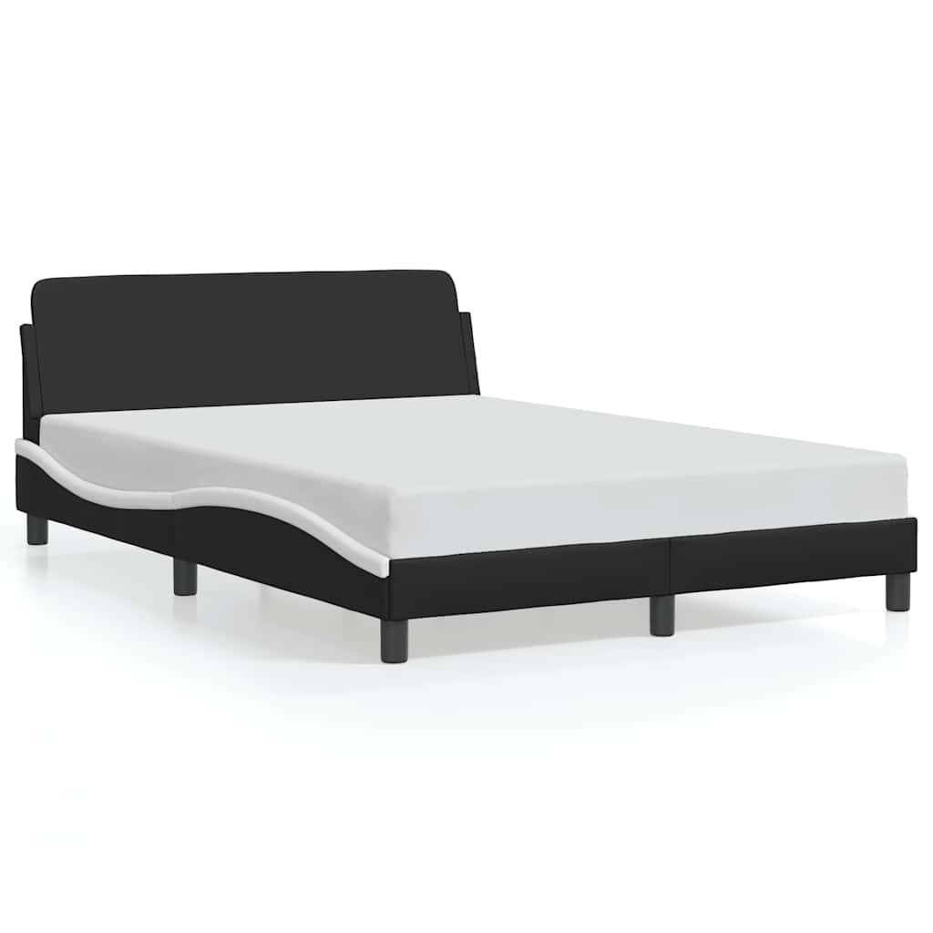 Vidaxl bedframe dover kunstleer zwart en wit 120x200 cm