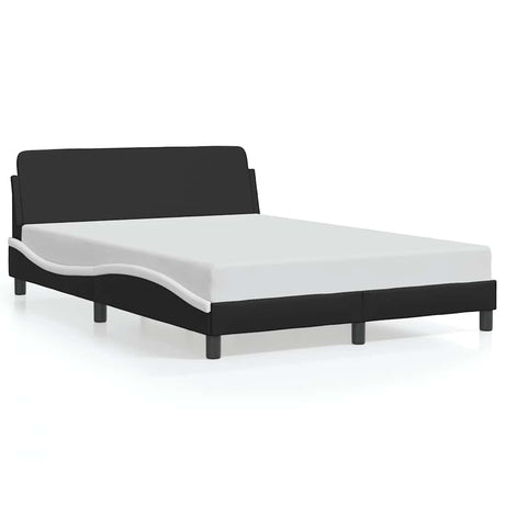 Vidaxl bedframe dover kunstleer zwart en wit 120x200 cm