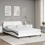 Vidaxl bedframe dover kunstleer zwart en wit 120x200 cm