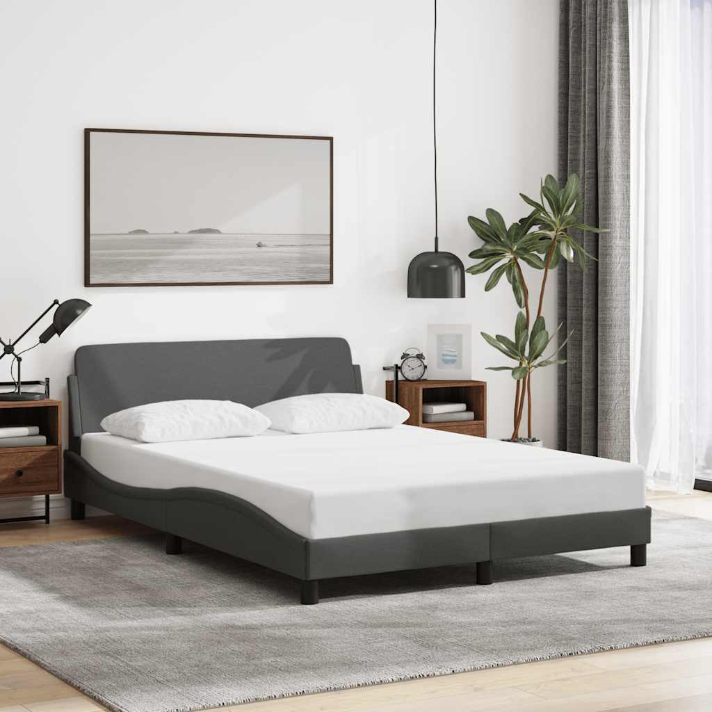 Vidaxl bedframe dover stof donkergrijs 140x190 cm