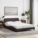 Vidaxl bedframe dover stof donkerbruin 140x190 cm