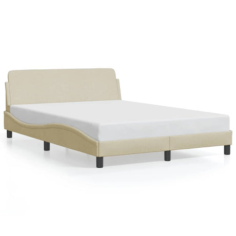 Vidaxl bedframe dover stof crèmekleurig 140x190 cm
