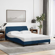Vidaxl bedframe met hoofdeinde dover 140x190 cm stof blauw