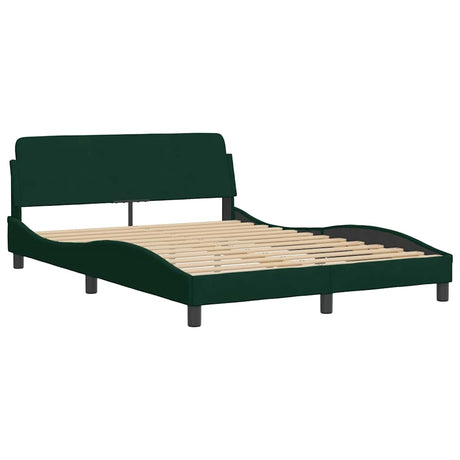 Vidaxl bedframe dover 140x190 cm fluweel donkergroen