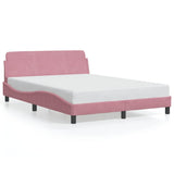 Vidaxl bedframe met hoofdeinde dover 140x190 cm fluweel roze