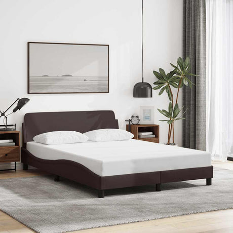 Vidaxl bedframe dover stof donkerbruin 140x200 cm