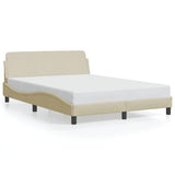 Vidaxl bedframe dover stof crèmekleurig 140x200 cm
