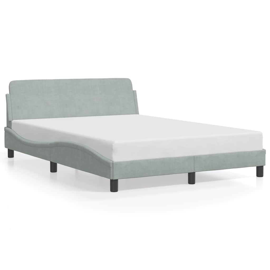 Vidaxl bedframe dover 140x200 cm fluweel lichtgrijs
