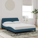 Vidaxl bedframe met hoofdeinde dover fluweel blauw 140x200 cm