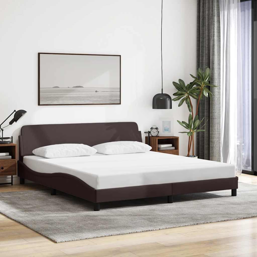 Vidaxl bedframe dover stof donkerbruin 160x200 cm
