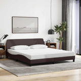 Vidaxl bedframe dover stof donkerbruin 160x200 cm