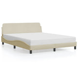 Vidaxl bedframe dover stof crèmekleurig 160x200 cm