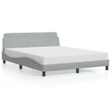 Vidaxl bedframe dover 160x200 cm fluweel lichtgrijs