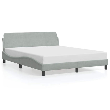 Vidaxl bedframe dover 160x200 cm fluweel lichtgrijs