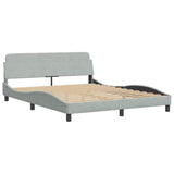 Vidaxl bedframe dover 160x200 cm fluweel lichtgrijs