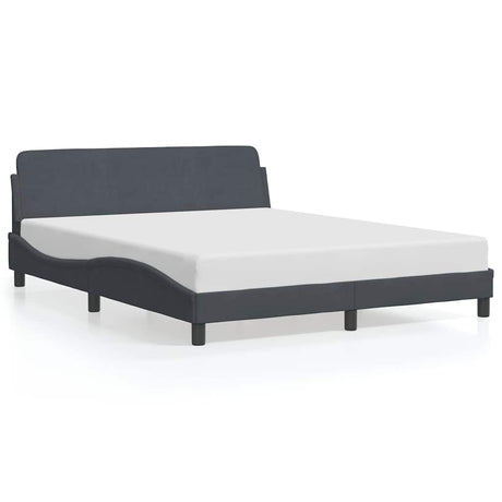 Vidaxl bedframe dover 160x200 cm fluweel donkergrijs