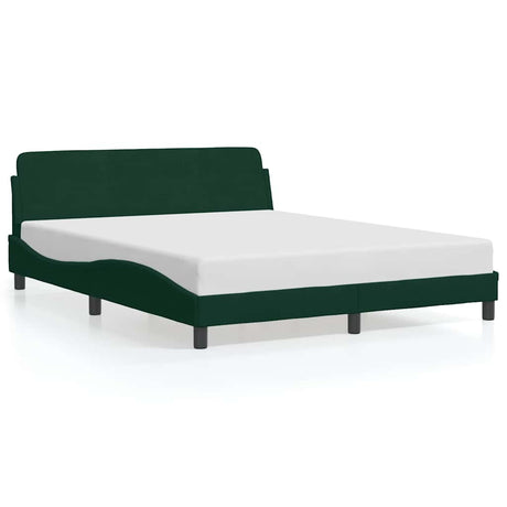 Vidaxl bedframe dover 160x200 cm fluweel donkergroen