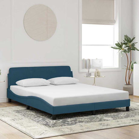 Vidaxl bedframe met hoofdeinde dover fluweel blauw 160x200 cm