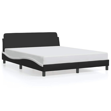 Vidaxl bedframe dover kunstleer zwart en wit 160x200 cm