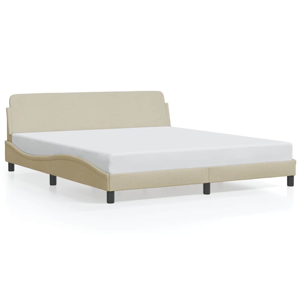 Vidaxl bedframe dover stof crèmekleurig 180x200 cm