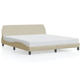 Vidaxl bedframe dover stof crèmekleurig 180x200 cm
