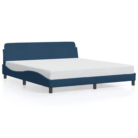 Vidaxl bedframe met hoofdeinde dover 180x200 cm stof blauw