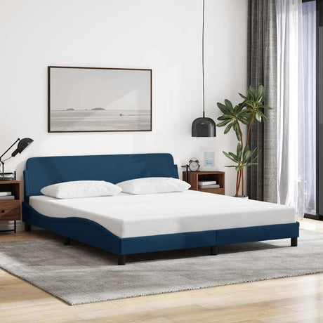 Vidaxl bedframe met hoofdeinde dover 180x200 cm stof blauw