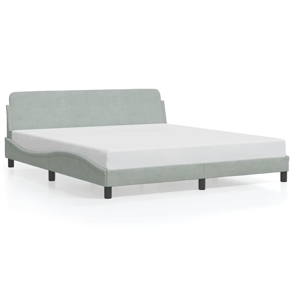 Vidaxl bedframe dover 180x200 cm fluweel lichtgrijs
