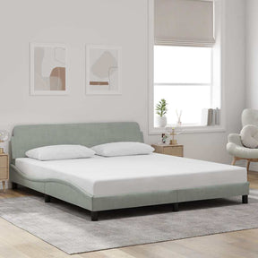 Vidaxl bedframe dover 180x200 cm fluweel lichtgrijs