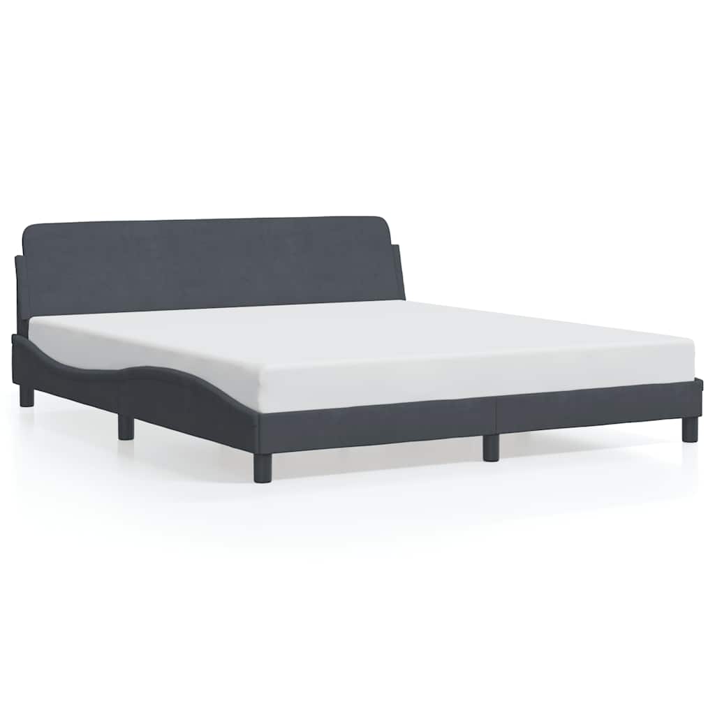 Vidaxl bedframe dover 180x200 cm fluweel donkergrijs