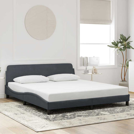 Vidaxl bedframe dover 180x200 cm fluweel donkergrijs