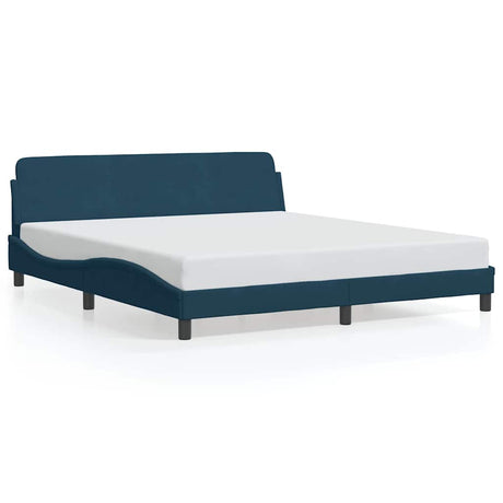 Vidaxl bedframe met hoofdeinde dover fluweel blauw 180x200 cm