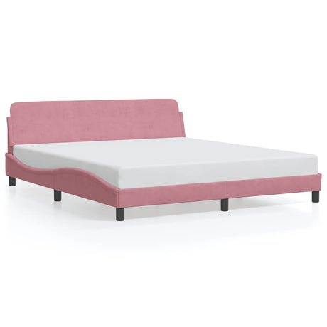 Vidaxl bedframe met hoofdeinde dover 180x200 cm fluweel roze