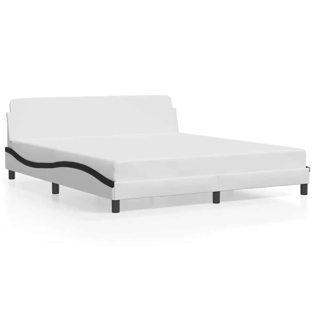 Vidaxl bedframe dover kunstleer wit en zwart 180x200 cm