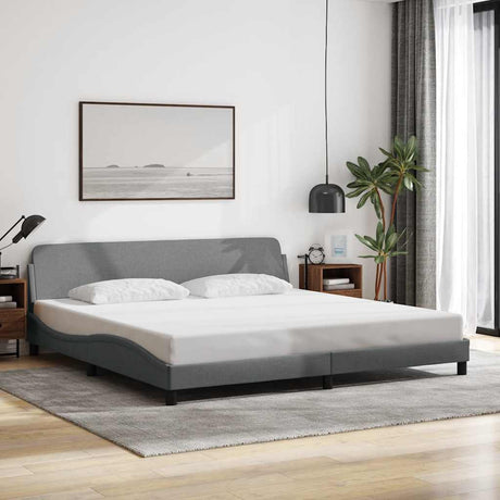 Vidaxl bedframe dover stof lichtgrijs 200x200 cm