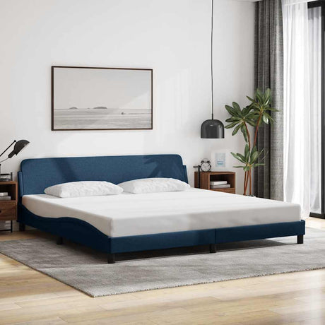 Vidaxl bedframe dover stof blauw 200x200 cm