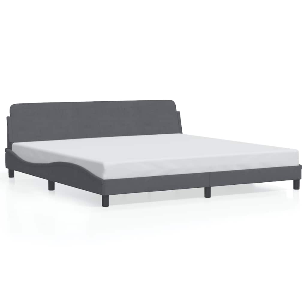 Vidaxl bedframe dover 200x200 cm fluweel donkergrijs