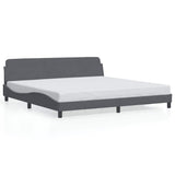 Vidaxl bedframe dover 200x200 cm fluweel donkergrijs