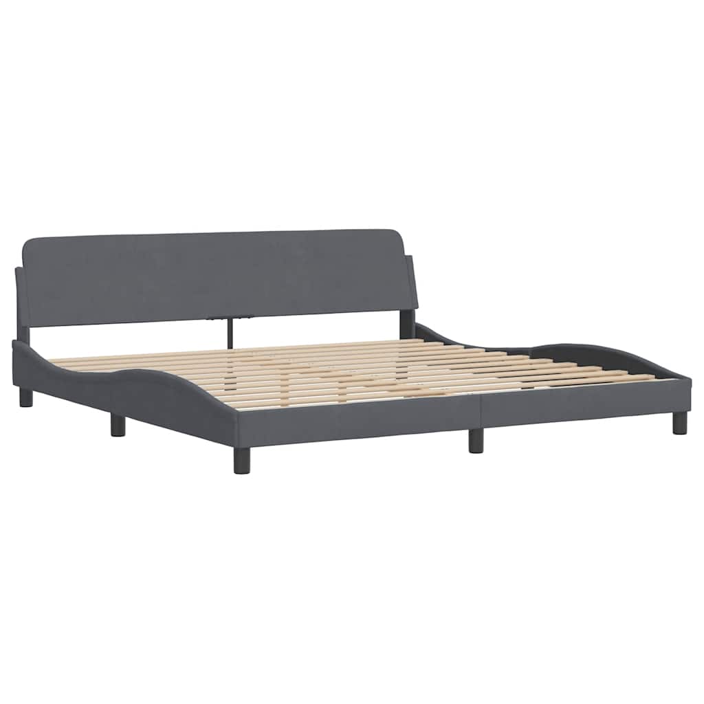Vidaxl bedframe dover 200x200 cm fluweel donkergrijs