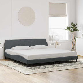 Vidaxl bedframe dover 200x200 cm fluweel donkergrijs