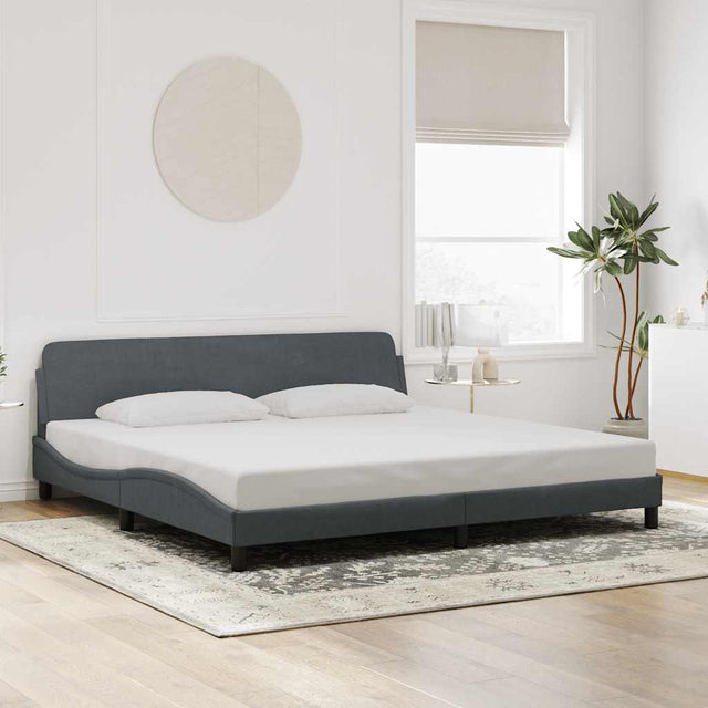 Vidaxl bedframe dover 200x200 cm fluweel donkergrijs