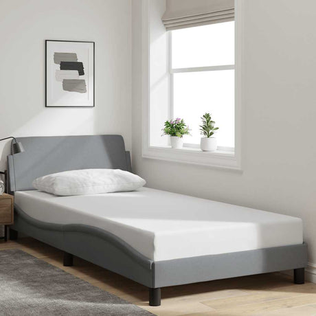 Vidaxl bedframe dover stof lichtgrijs 100x190 cm